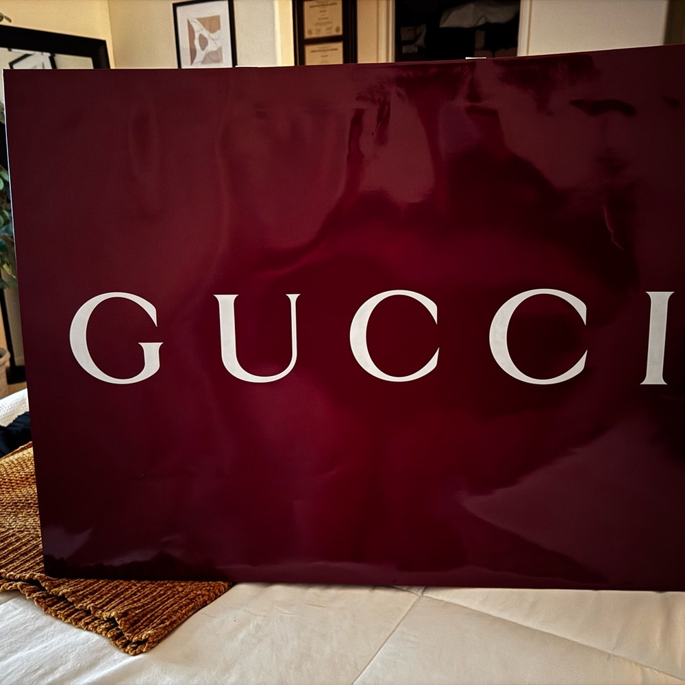 Authentic Red Gucci Shopping Bag